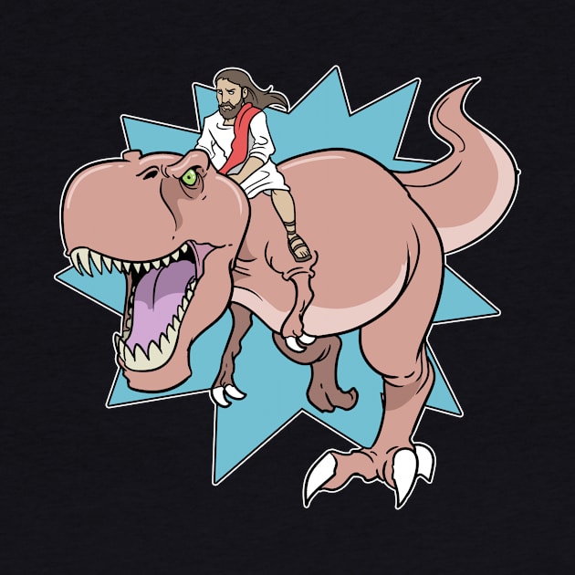 Jesus On The T-Rex Dinosaur Dino by ModernMode